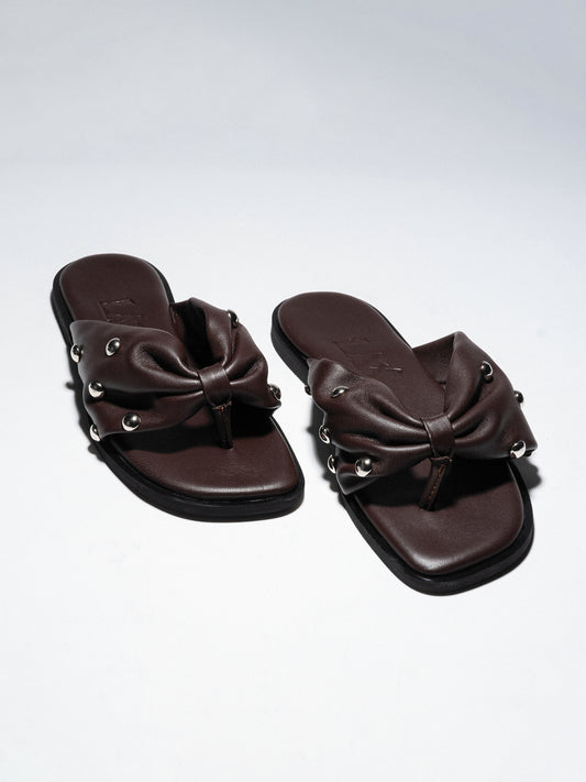 BOW SLIDES espresso