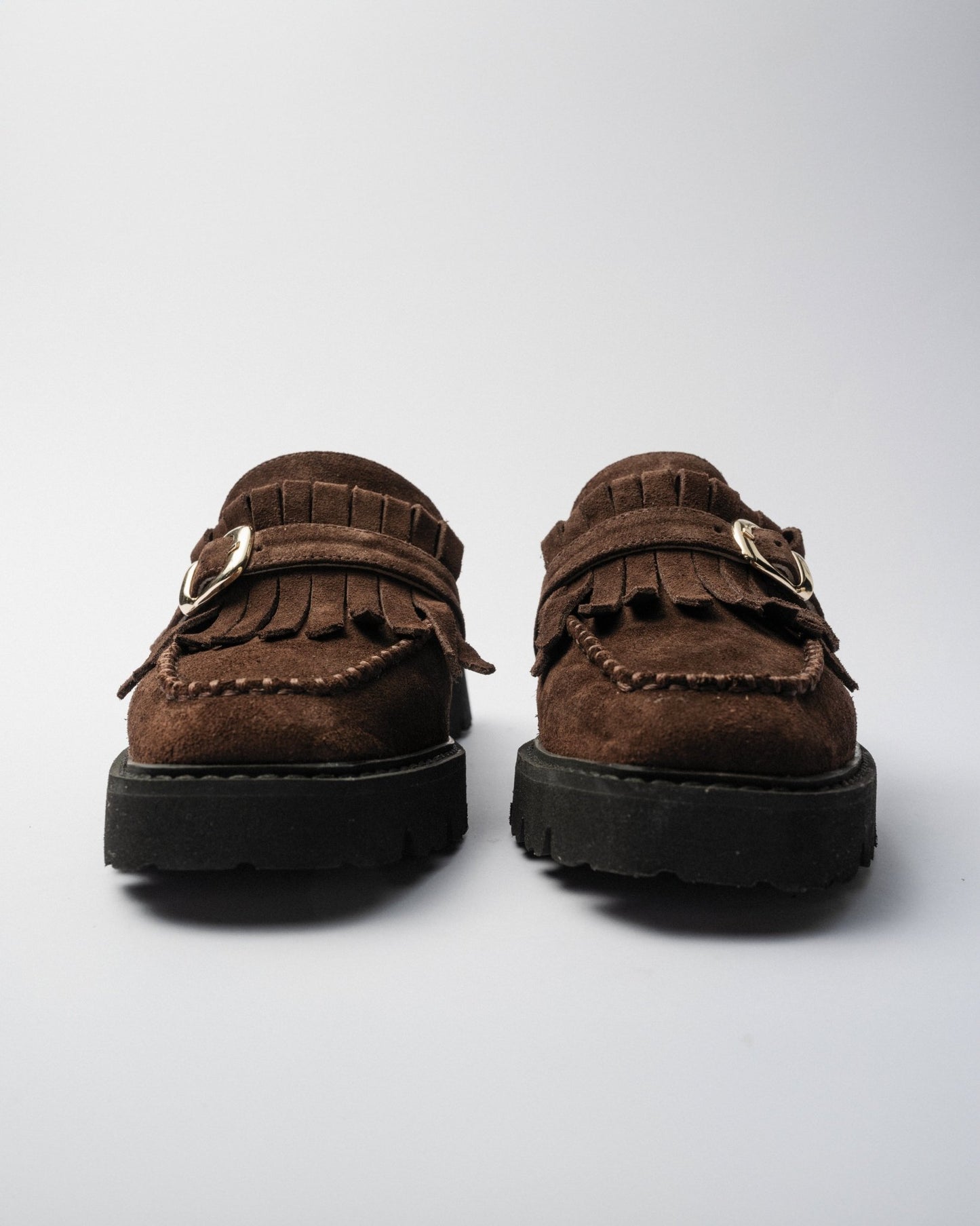 FUZZY MULES Dark Chocolate brown suede - LAX