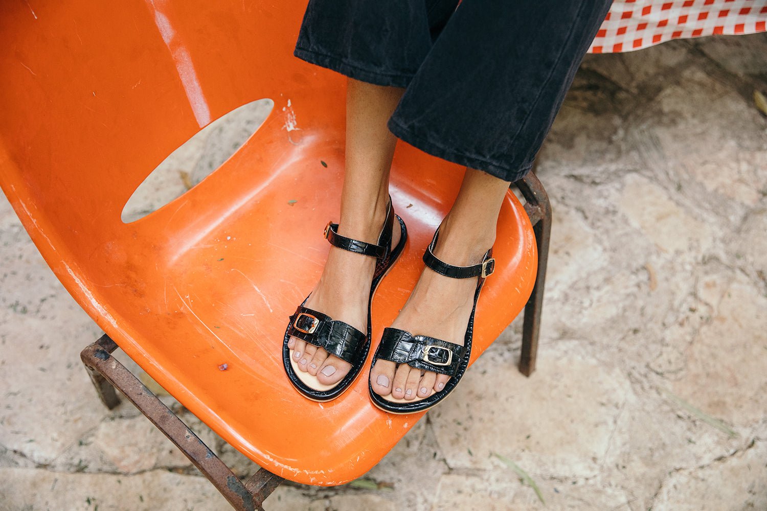 PARDES Black Croc Leather - LAX