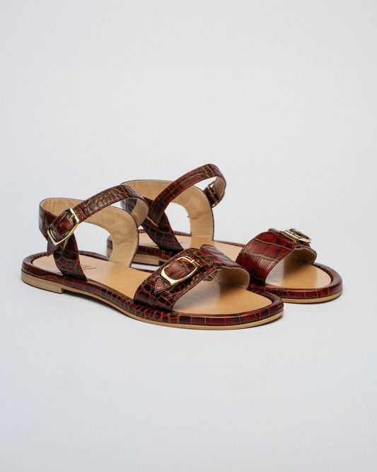 PARDES Cognac Brown Croc - LAX