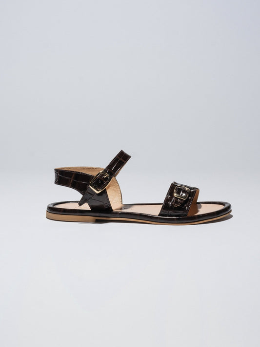 PARDES SUN - dals Chocolate Brown croc leather - LAX