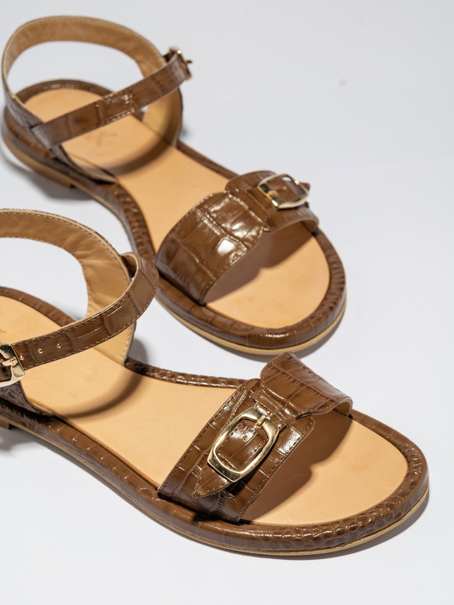 RED DOT - PARDES SUN - dals Brown Espresso croc leather - LAX