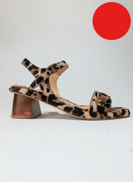 RED DOT - PARDES TERRA SUN Leopard Sandals - LAX
