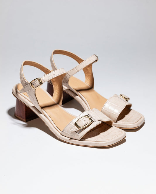 TERRA SUN Cream Croc sandals - LAX