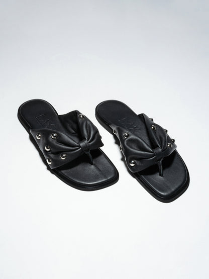 BOW SLIDES Black