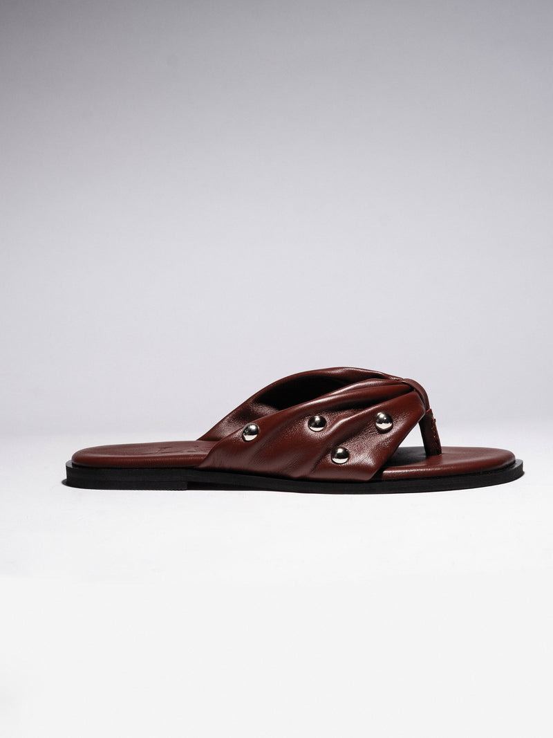 BOW SLIDES brandy