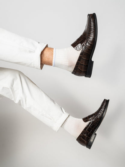 JEAN MAN LOAFERS Brown Croc - LAX