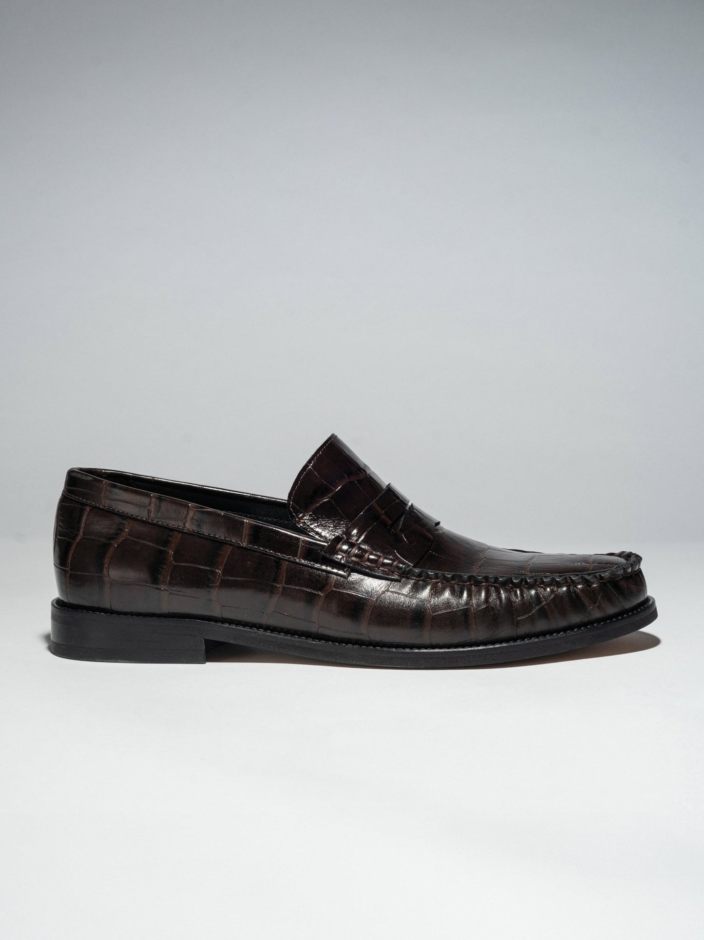 JEAN MAN LOAFERS Brown Croc - LAX