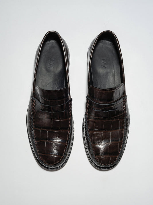 JEAN MAN LOAFERS Brown Croc - LAX