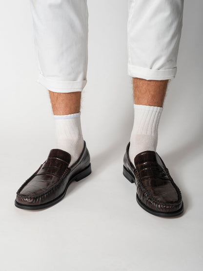 JEAN MAN LOAFERS Brown Croc - LAX