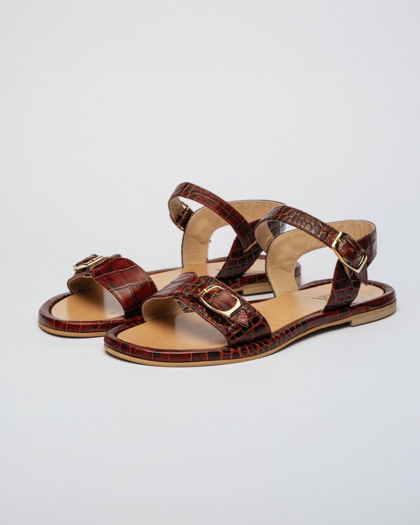 PARDES Cognac Brown Croc - LAX