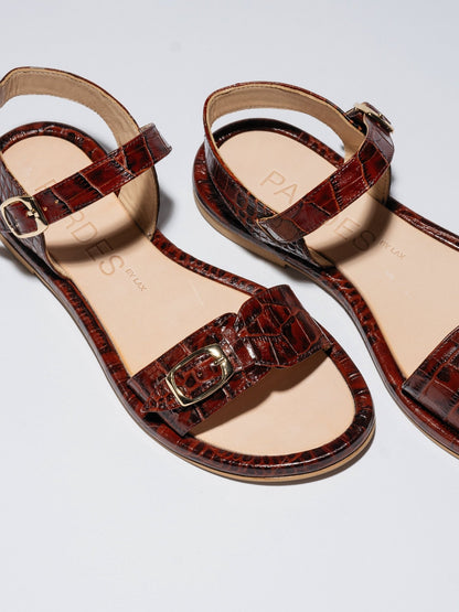 PARDES Cognac Brown Croc - LAX