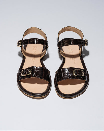 PARDES SUN - dals Chocolate Brown croc leather - LAX