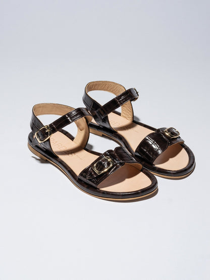 PARDES SUN - dals Chocolate Brown croc leather - LAX