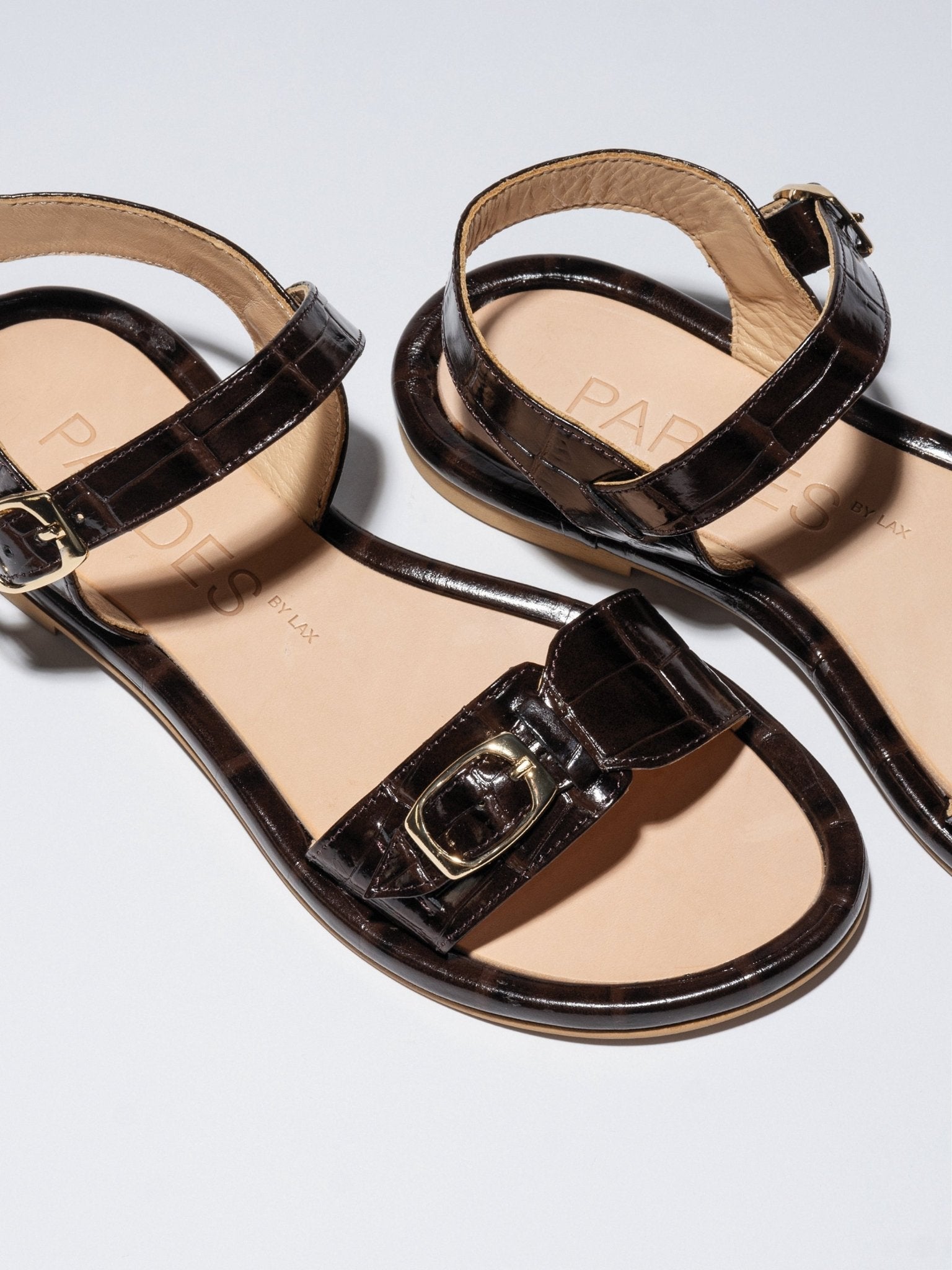 PARDES SUN - dals Chocolate Brown croc leather - LAX