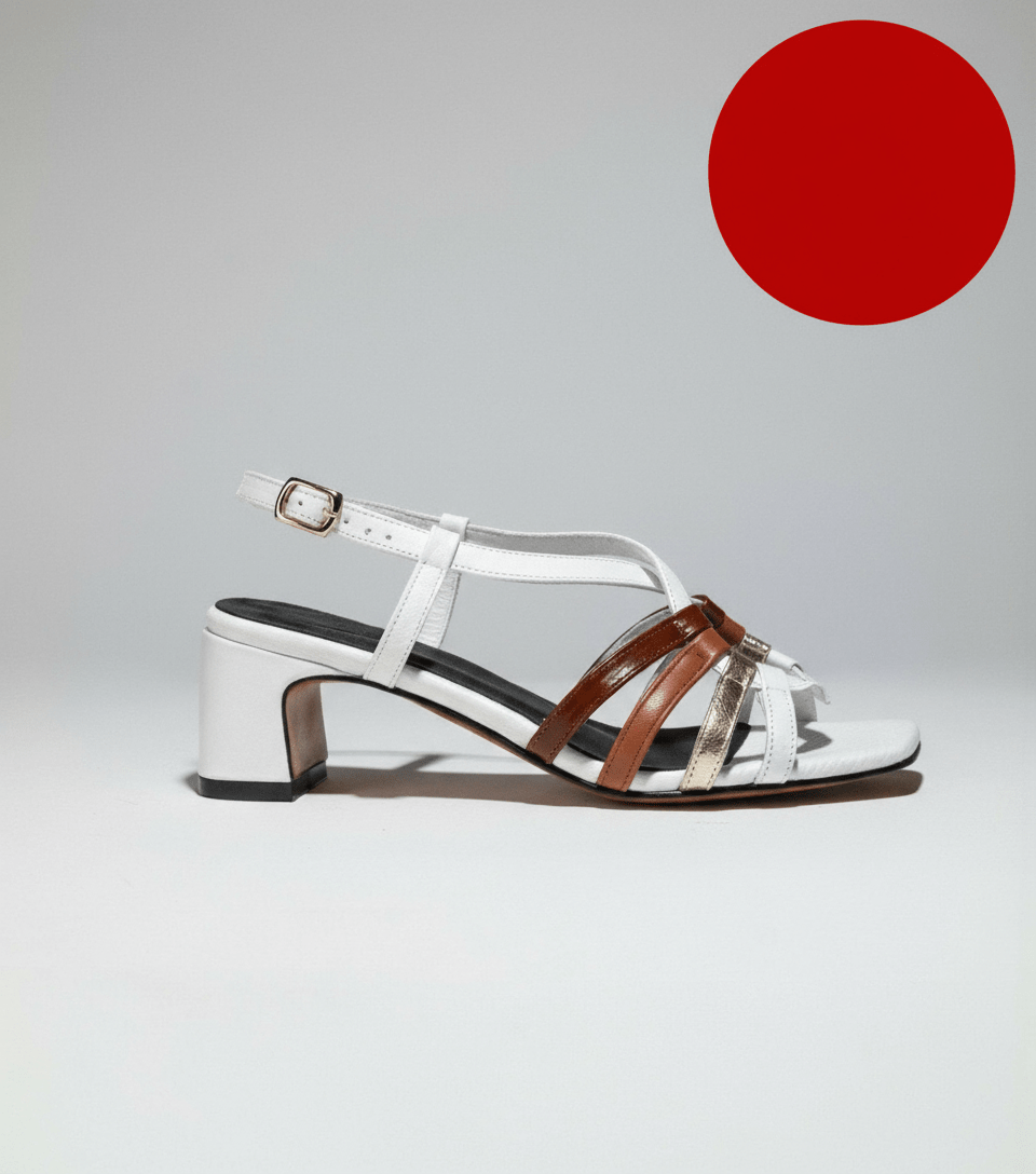 RED DOT BASKET HEEL Multi Color - LAX