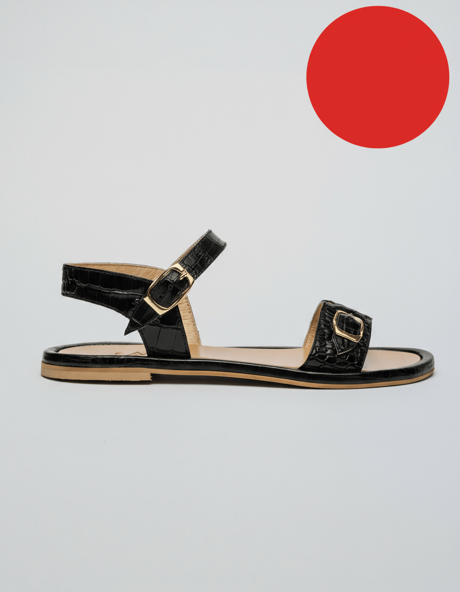 RED DOT - PARDES SUN - dals Black croc leather - LAX