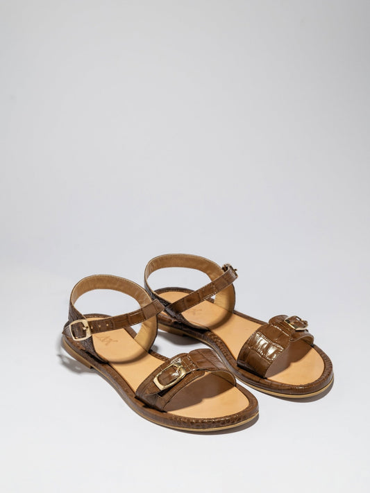 RED DOT - PARDES SUN - dals Brown Espresso croc leather - LAX