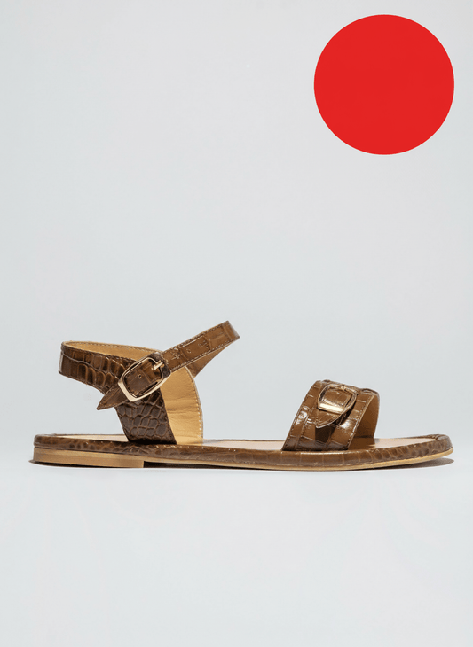 RED DOT - PARDES SUN - dals Brown Espresso croc leather - LAX