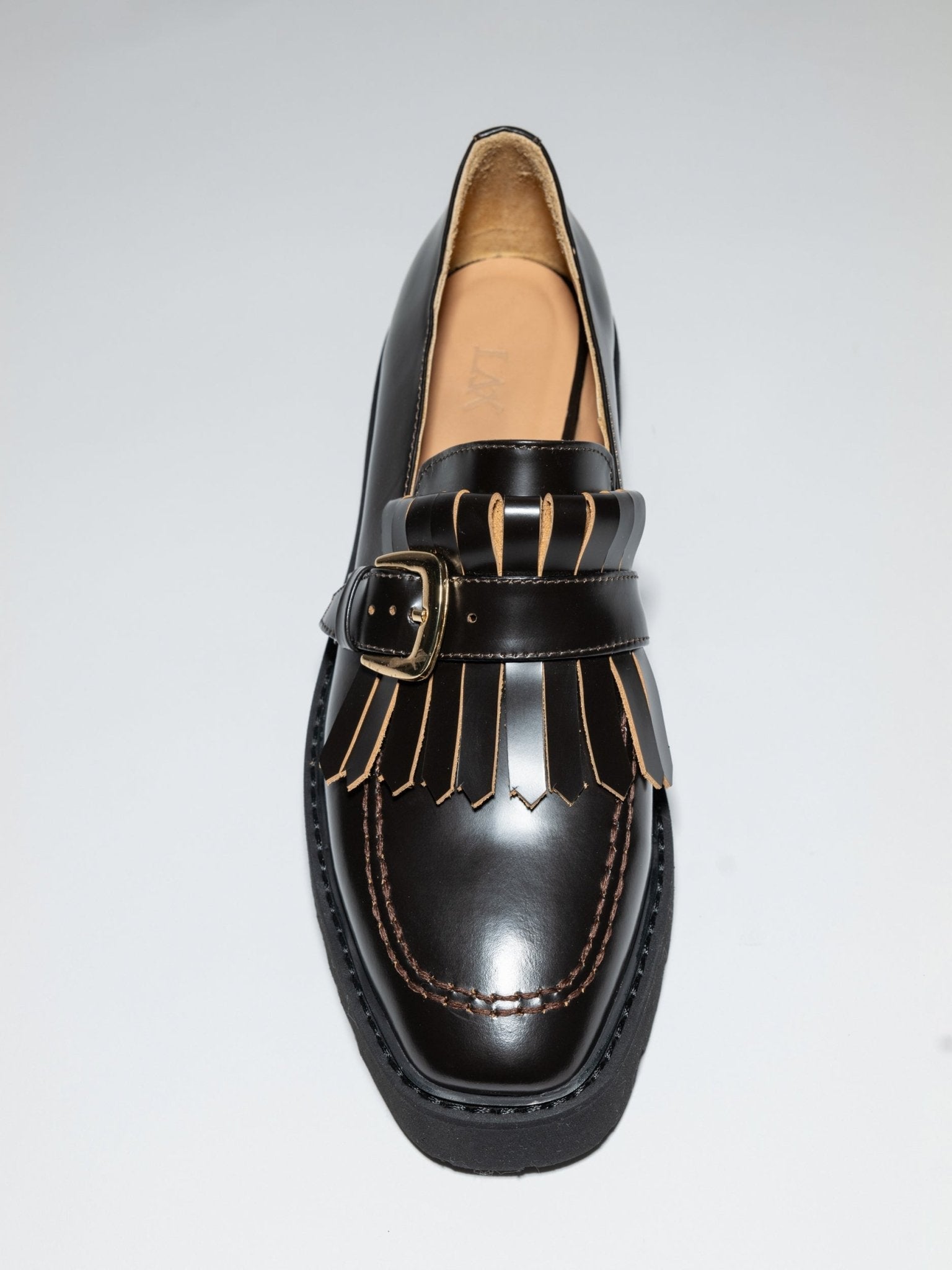 RED DOT - SAMPLE FUZZY loafers Dark Brown - LAX