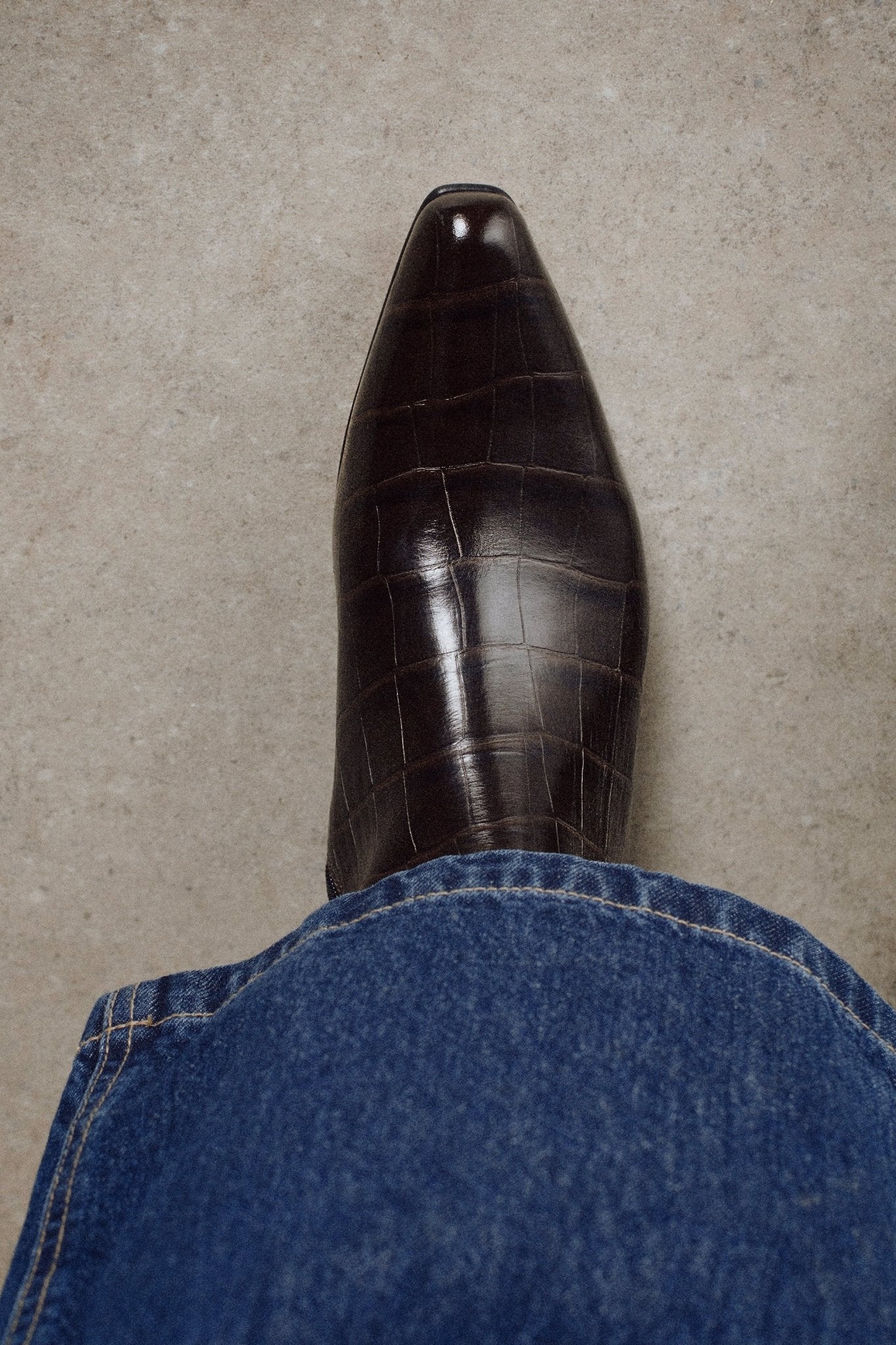 ROBERT Flat Chocolate brown Croc - LAX